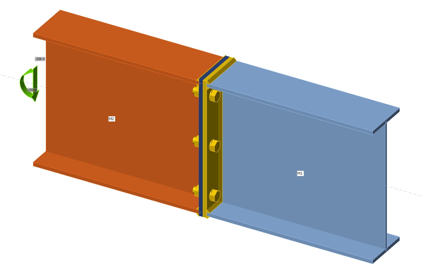 IDEA StatiCa end plate steel connection model